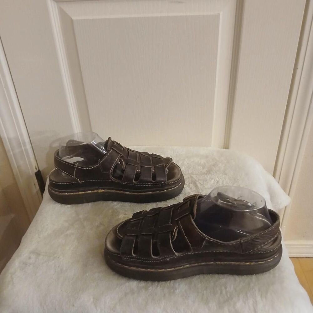 Y2K 90s VTG Dr. Martens Brown Leather Chunky Fisherman Sandals 41 England Made - Picture 4 of 8